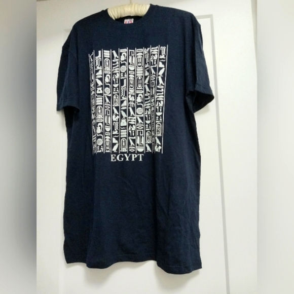 Hieroglyphs T-shirt size Large navy blue NWOT - Picture 1 of 2